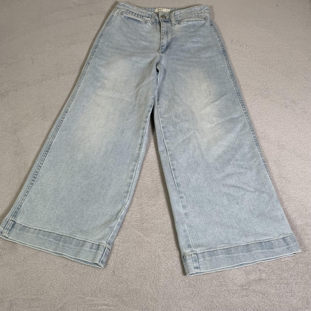 OAT New York Wide Leg Crop Jeans Womens 4/27 Light Wash High Rise Stretch